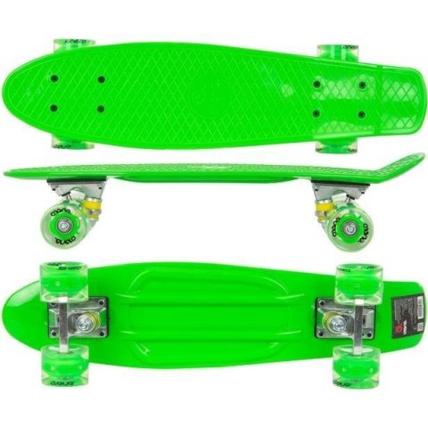 Deskorolka plastikowa zielona LED 56cm