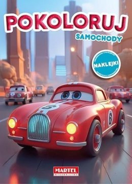 Kolorowanka Pokoloruj samochody z naklejkami