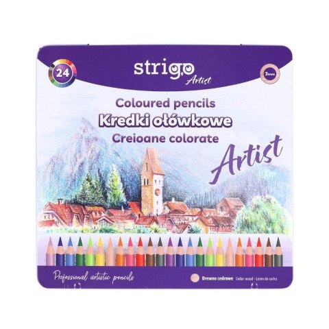 Kredki ołówkowe okrągłe Artist 24 kolory