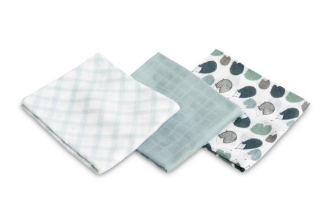 Pielucha bambusowa 3-pak jeżyk blue 70x80cm