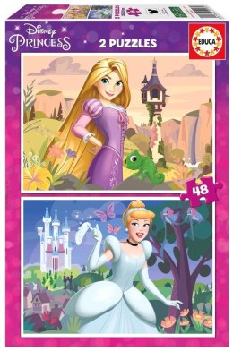 Puzzle 2x48 Zaplątani Kopciuszek