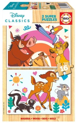 Puzzle drewniane 2x16 Król Lew Bambi