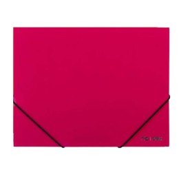 Teczka z gumką A4 PP narożną różowa