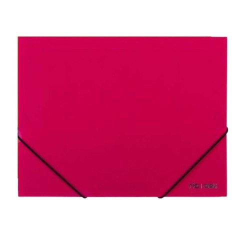 Teczka z gumką A4 PP narożną różowa