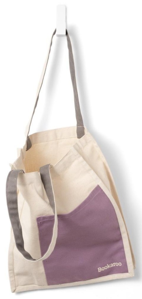 Bookaroo Torba bawełniana Aubergine&Cream