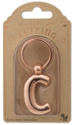 Metalowy brelok do kluczy litera C Keyring