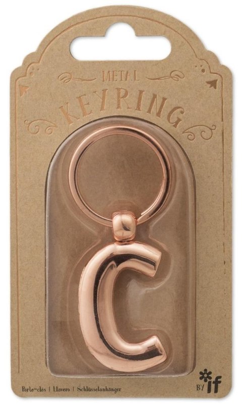 Metalowy brelok do kluczy litera C Keyring