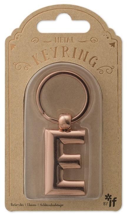 Metalowy brelok do kluczy litera E Keyring