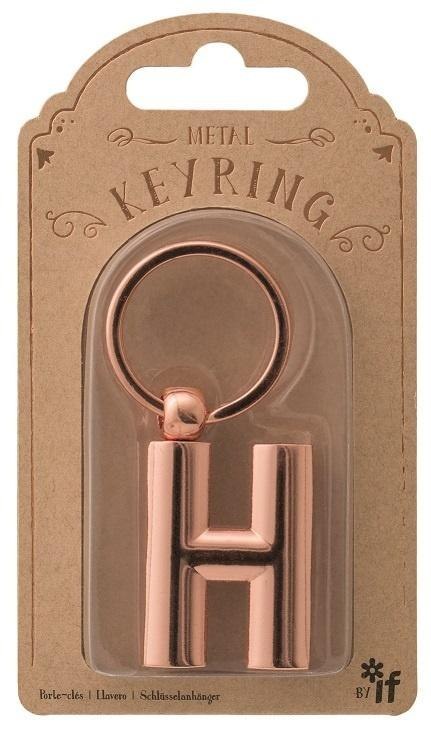 Metalowy brelok do kluczy litera H Keyring