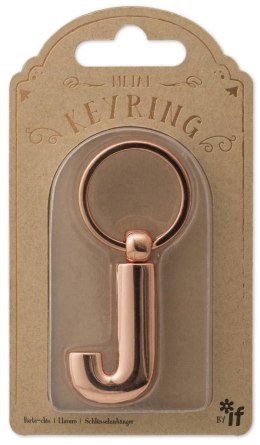 Metalowy brelok do kluczy litera J Keyring