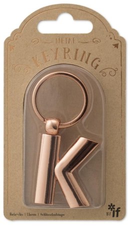 Metalowy brelok do kluczy litera K Keyring