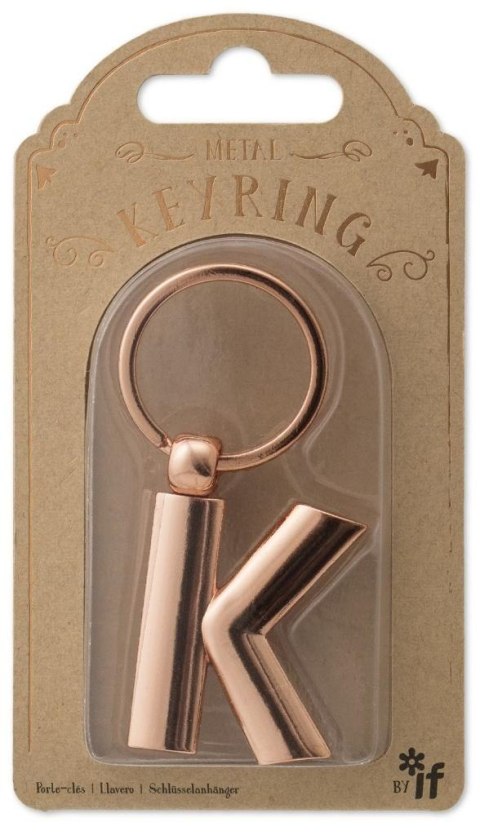 Metalowy brelok do kluczy litera K Keyring