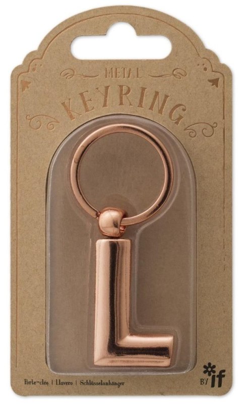 Metalowy brelok do kluczy litera L Keyring