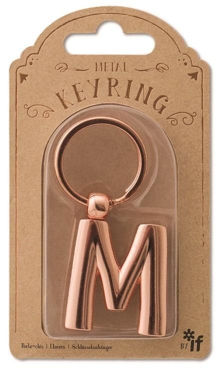 Metalowy brelok do kluczy litera M Keyring