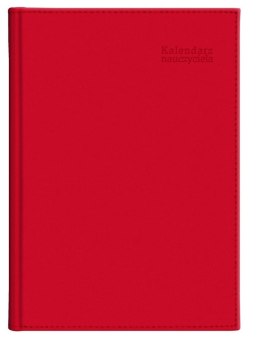 Kalendarz naucz. 2025/2026 B5 tyg. Vivella czerwon