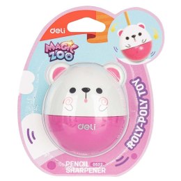 Temperówka 1 otwór z pojemnik Animals różowa