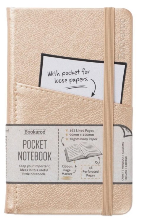 Bookaroo Notatnik Journal Pocket A6 - Złoty