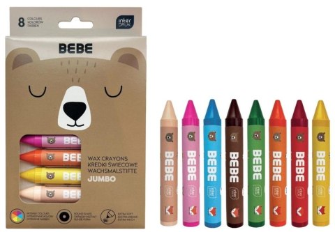 Kredki świecowe Jumbo Bebe Friends 8 kolorów