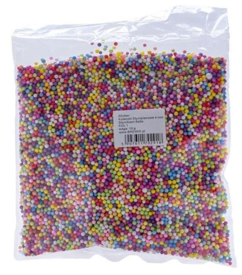 Styropianowe kulki 4mm kolorowe 10g