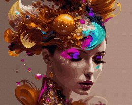 Malowanie po numerach + złota farba - Kosmiczna...