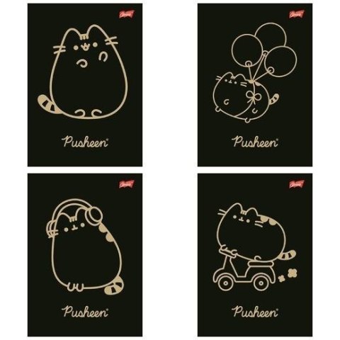 Zeszyt A5/60K kratka laminowany Pusheen (10szt)