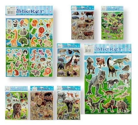 Naklejki laser zwierzęta 20x25mm MIX