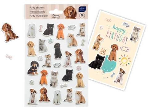Naklejki puffy Puppy Sign 30szt