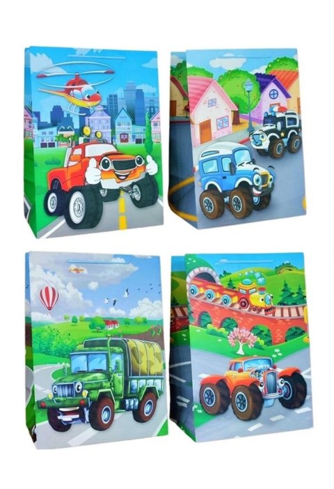 Torebka prezentowa L Pojazdy mix