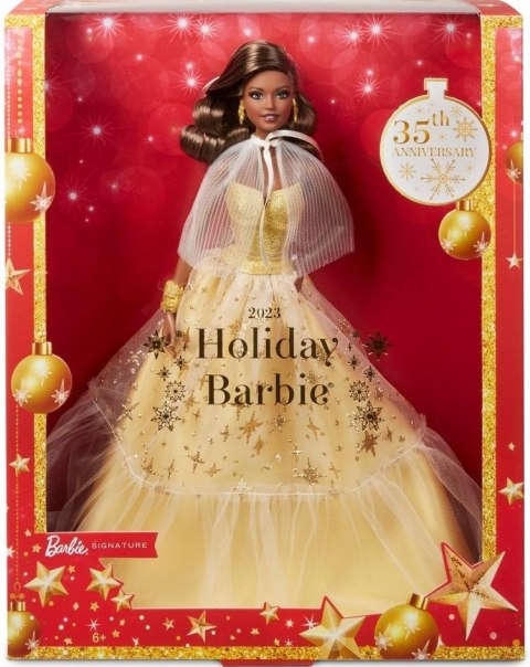 Barbie Signature Lalka świąteczna brązowe włosy