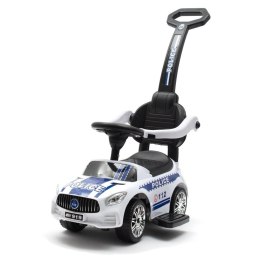 Jeździk z dźwiękiem i rączką Police Biały