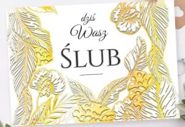Karnet A5 Ślub Złote liście
