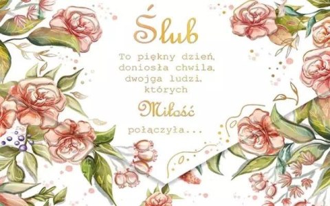 Karnet koperta A5 Ślub Kwiaty