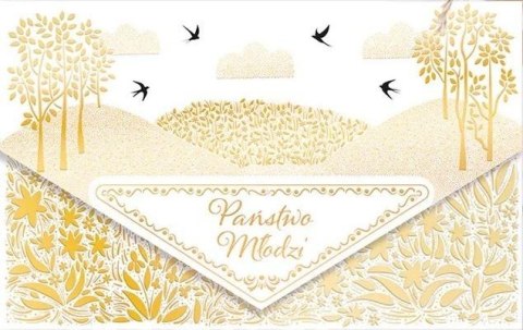 Karnet koperta A5 Ślub Złota łąka