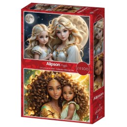 Puzzle 2x500 Matka i córka Księżyc i słońce