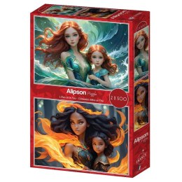 Puzzle 2x500 Matka i córka Woda i ogień