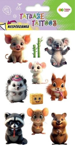 Tatuaże zmywalne Cute Animals HAPPY COLOR