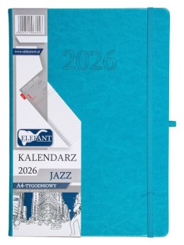 Kalendarz 2026 A4 tygodniowy Jazz turkusowy