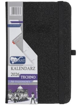 Kalendarz 2026 A6 tygodniowy Techno czarny