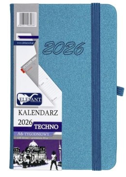 Kalendarz 2026 A6 tygodniowy Techno turkusowy