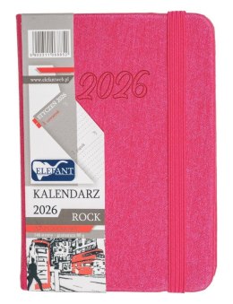 Kalendarz 2026 A7 tyg Rock różowy