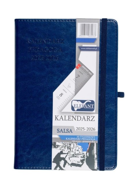 Kalendarz pedagoga 2025/26 A5 tyg Salsa granatowy