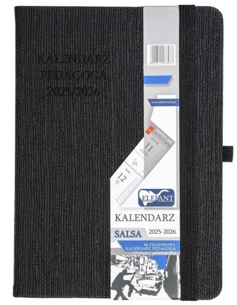 Kalendarz pedagoga 2025/26 B6 tyg. Salsa czarny