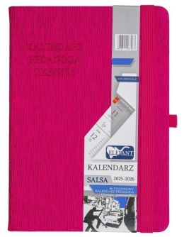 Kalendarz pedagoga 2025/26 B6 tyg. Salsa różowy