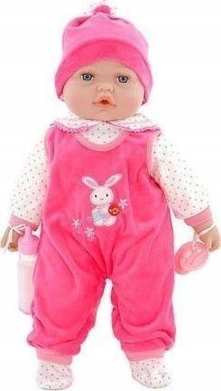 Lalka bobas smoczek + butelka mówi po polsku 45cm