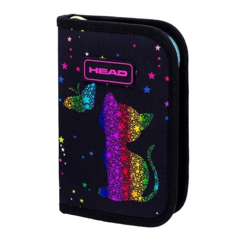 Piórnik 2klapk bez wyp Head Golden Rainbow Kitty