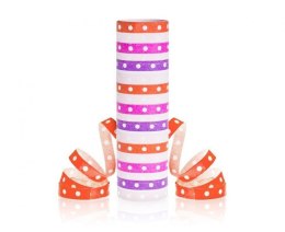 Serpentyna Groszki i paski różowo-czerwone 18p/4m