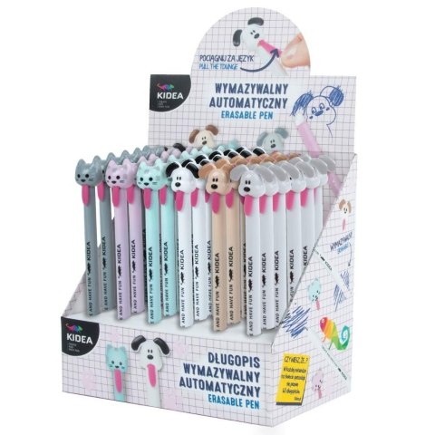 Długopis wymazywalny Kot i pies (36szt) KIDEA