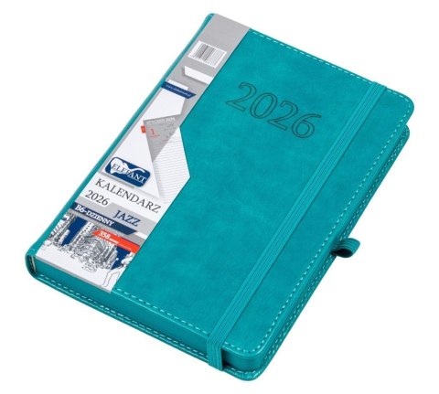 Kalendarz 2026 B6 dzienny Jazz turkusowy