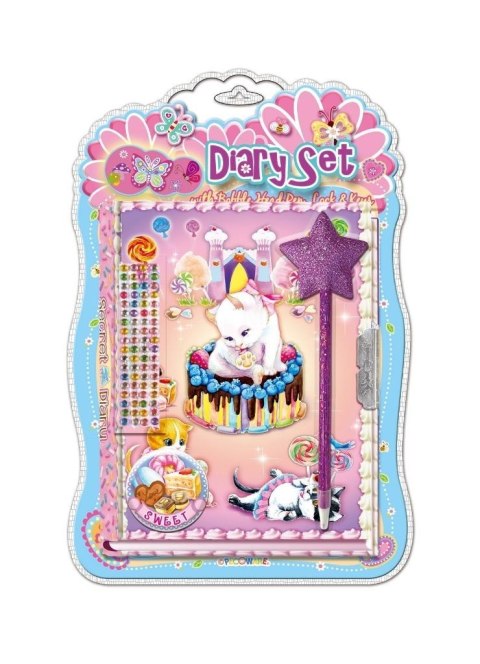 Pamiętnik z ozdobnym długopisem Kotek