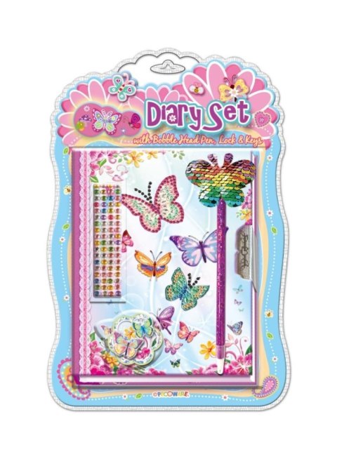 Pamiętnik z ozdobnym długopisem Motylki